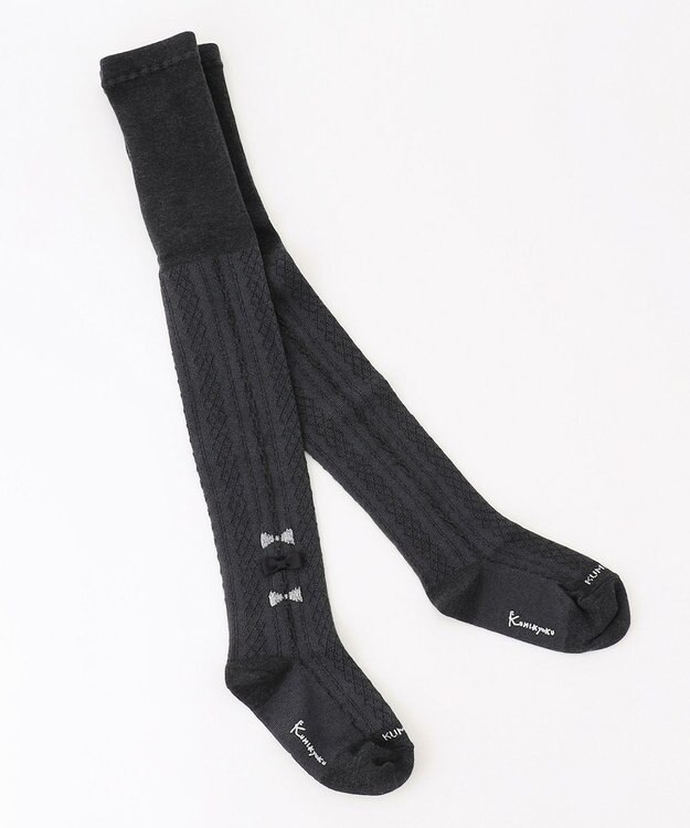 組曲 KIDS 【100-160㎝】トリオリボン タイツ グレー系