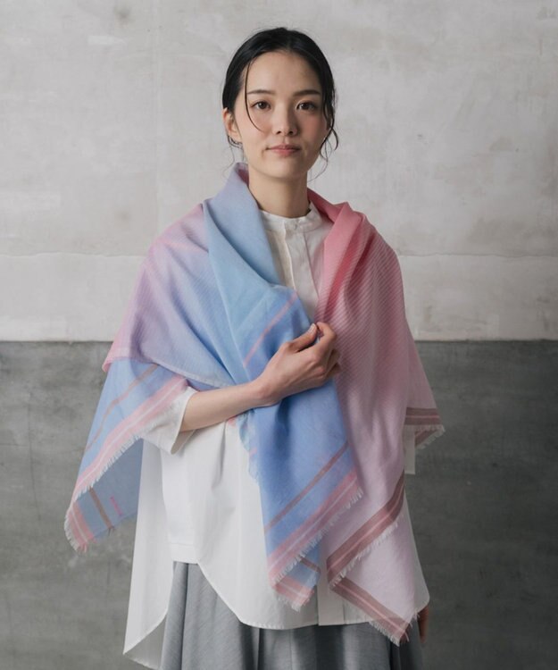 POLS 播州織 極細コットンストール ピンク