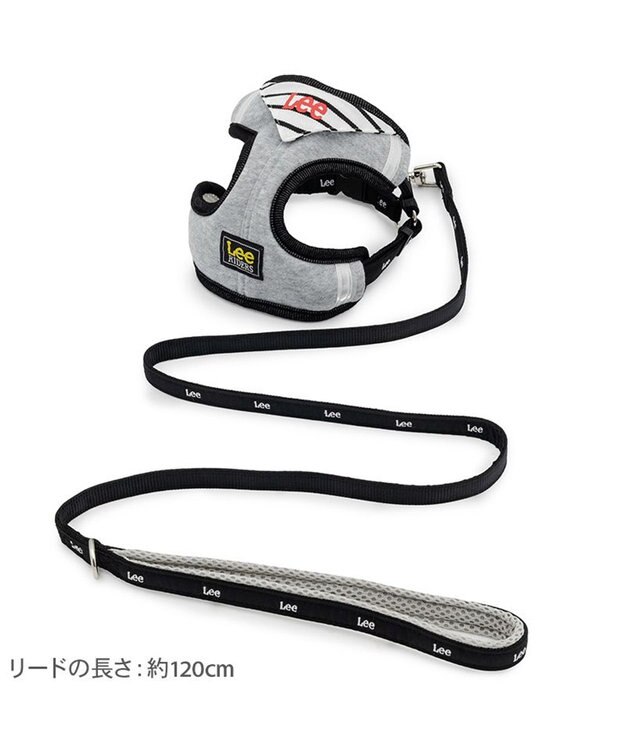 PET PARADISE Lee バンダナ ハーネス＆リード ３Ｓ グレー×ブラック
