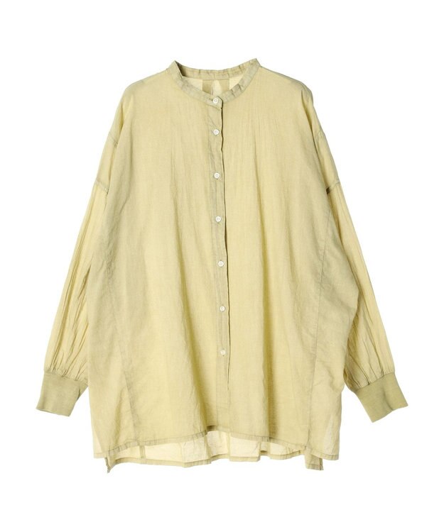 CRAFT STANDARD BOUTIQUE シアーボイルピグメント染めバンドカラーシャツ Yellow