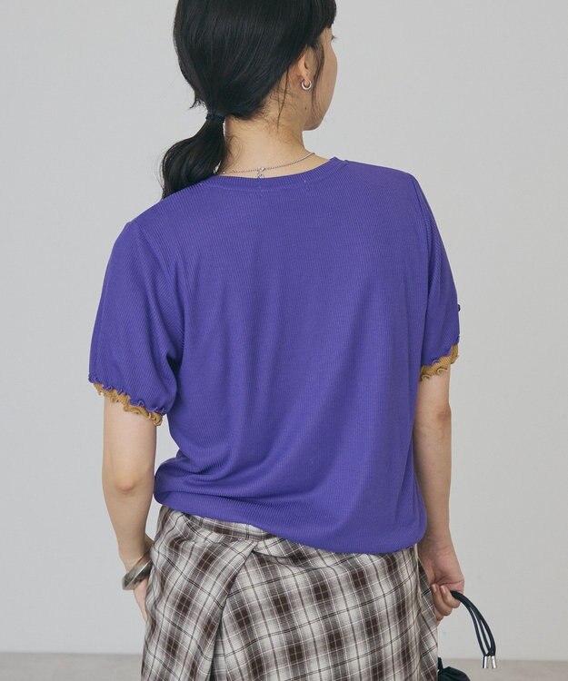 AMERICAN HOLIC 【2点セット】配色レイヤードメローTシャツ Purple