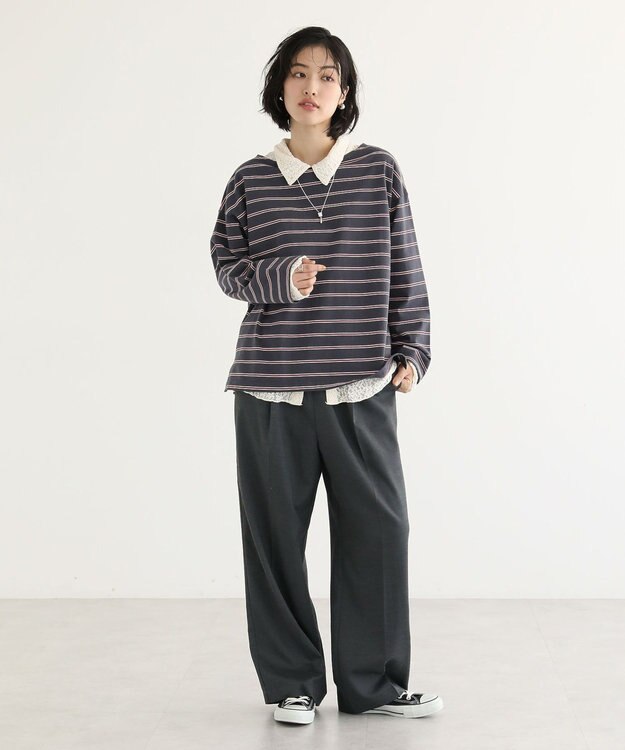 Green Parks ボーダーチュニック Gray