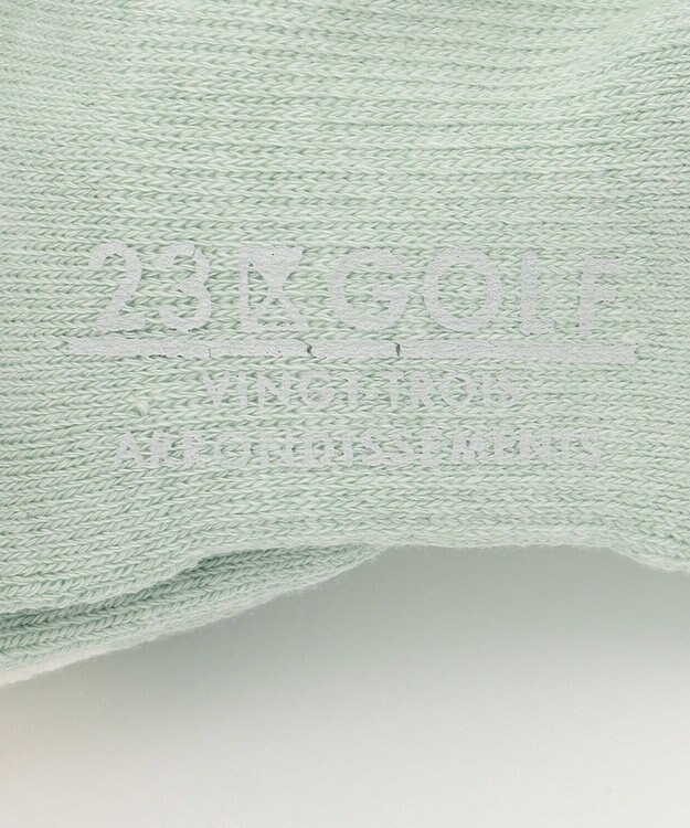 23区GOLF 【WOMEN】ラインロゴ レギュラーソックス ライトグリーン系
