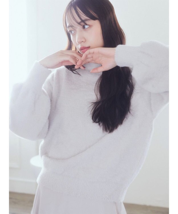 earth music&ecology ミニシャギープルオーバー Ivory