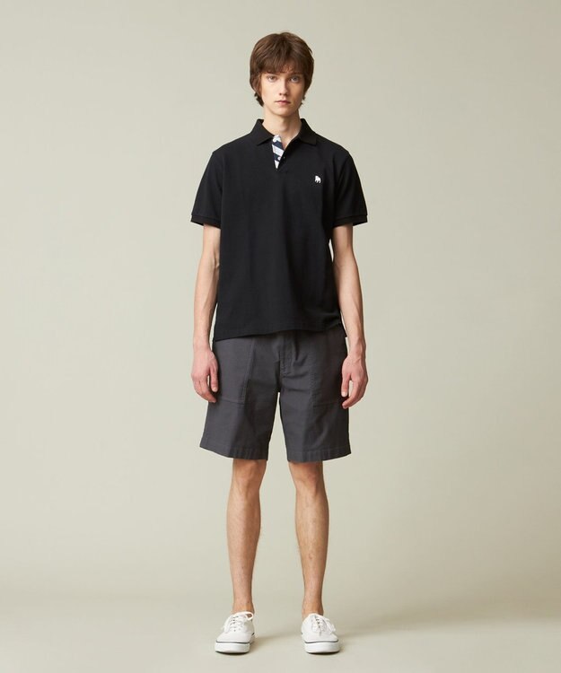 J.PRESS MEN 【大人気 / 10色展開】バックブル カノコレジメン ポロシャツ ブラック系