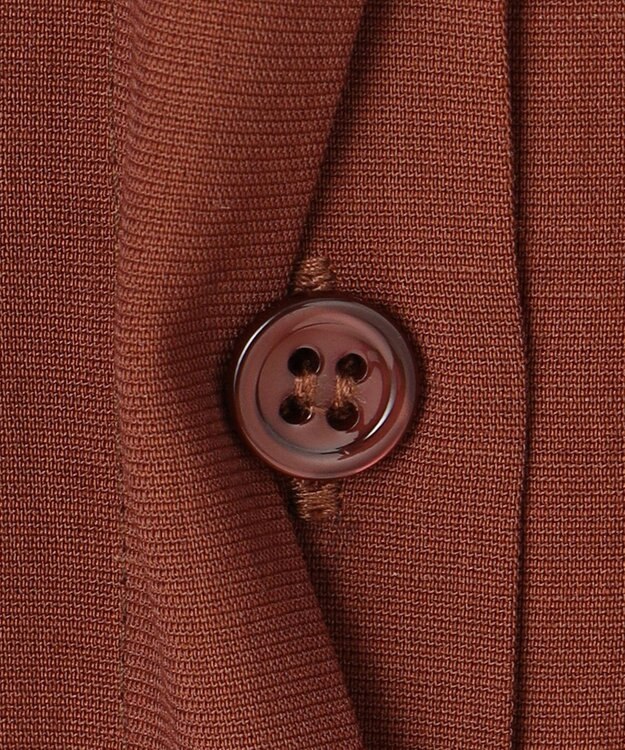 ICB 【洗える】T/Rドライリネン クロップドシャツ マルーン系