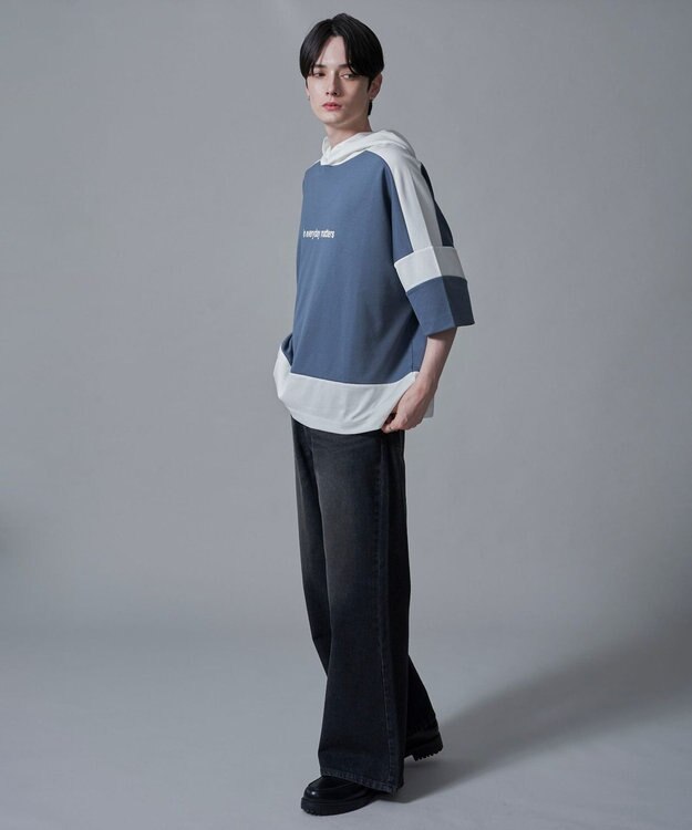 WEGO ドルマンポンチフードT（SS） サックス