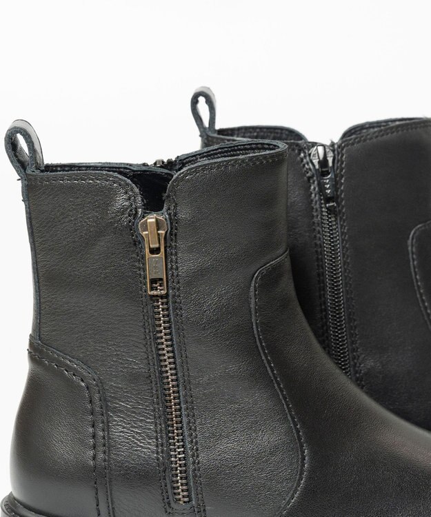 BONTRE 【UNISA/ウニサ】サイドジップショートブーツ ブラック