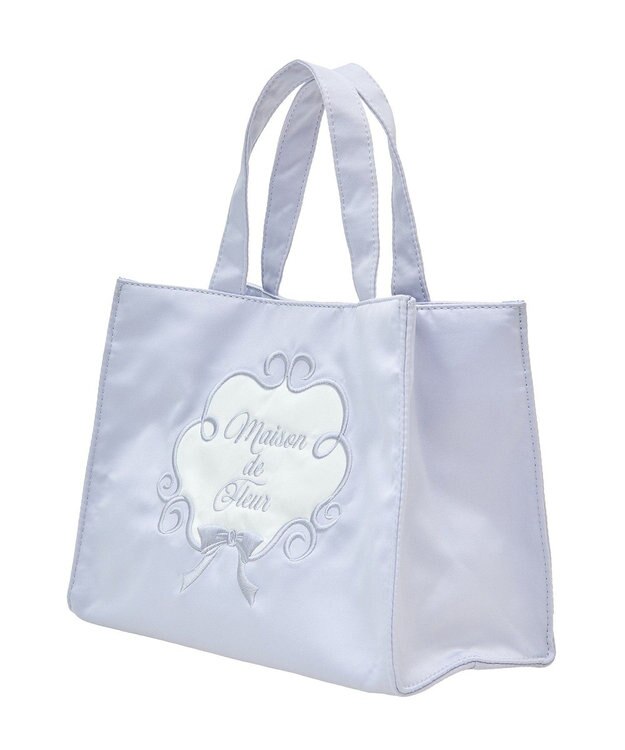 Maison de FLEUR コットンキャンディ刺繍トートバッグ Grayish Blue