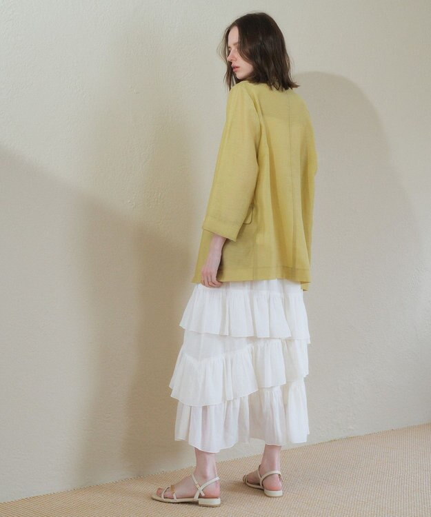 YECCA VECCA アシメラッフルスカート Off White