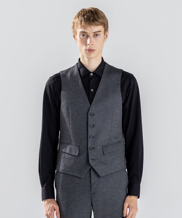 JOSEPH HOMME 新素材【ストレッチ/セットアップ対応】シルキーウールジャージー ジレ ライトグレー系