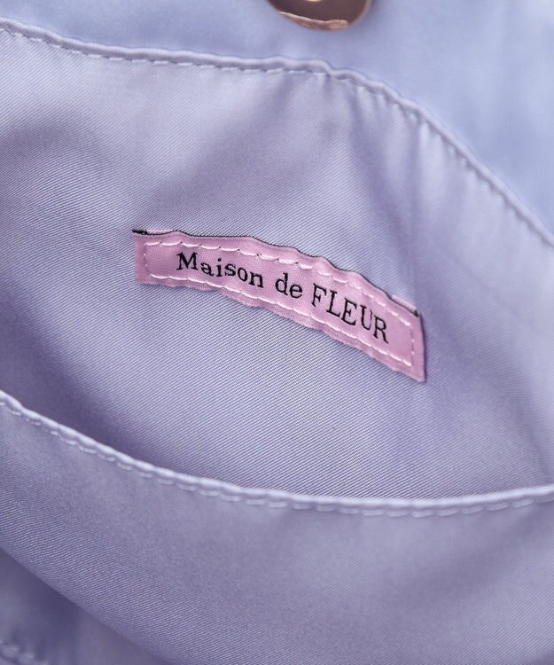 Maison de FLEUR コットンキャンディ刺繍トートバッグ Grayish Blue