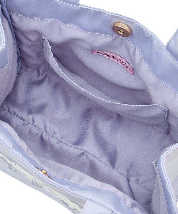 Maison de FLEUR コットンキャンディ刺繍トートバッグ Grayish Blue