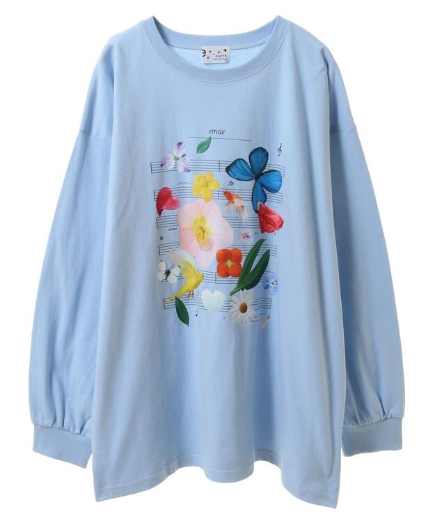 earth music&ecology いいこと奏でるグラフィックＴシャツ Gray Mixture