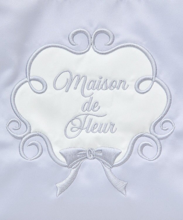 Maison de FLEUR コットンキャンディ刺繍トートバッグ Grayish Blue