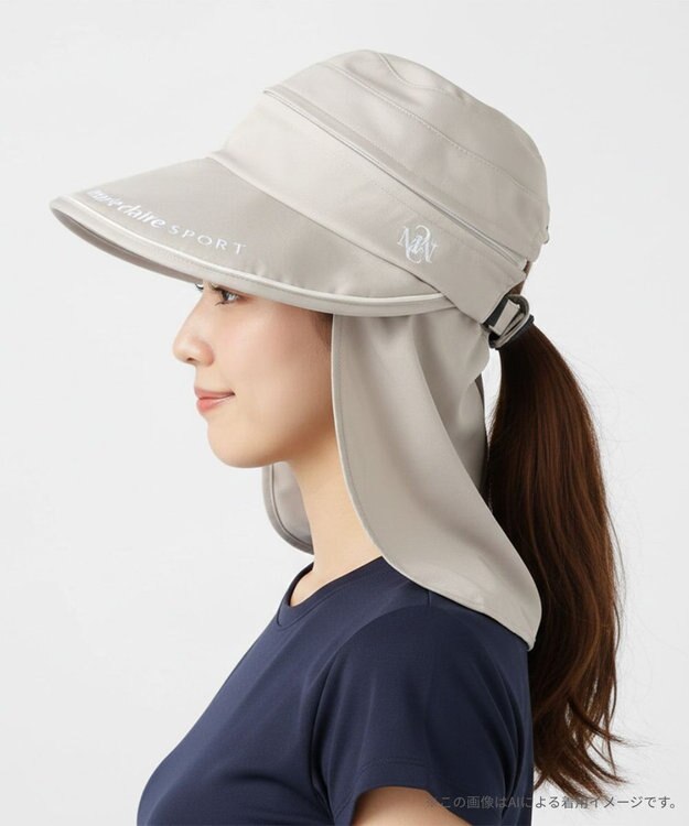 FILA GOLF／marie claire 【marie claire SPORT】 サンバイザーにも変わる タレ付き6WAYキャップ ライトグレー