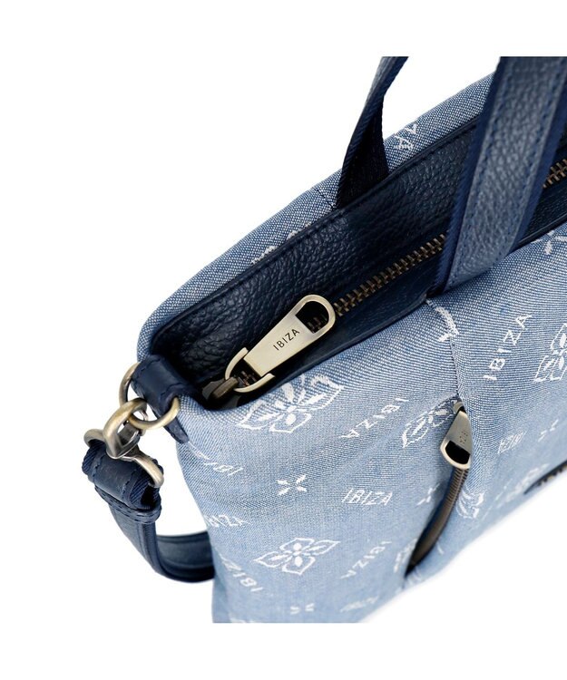 IBIZA アスール　ロゴデニム　2WAYバッグ 水色