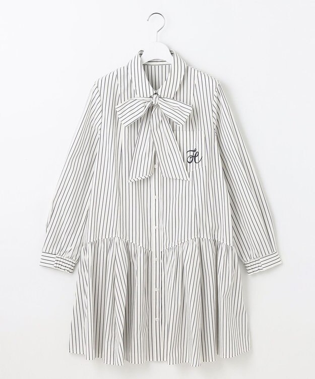 Feroux 【2WAY】リボンタイシャツ ワンピース ホワイト系1