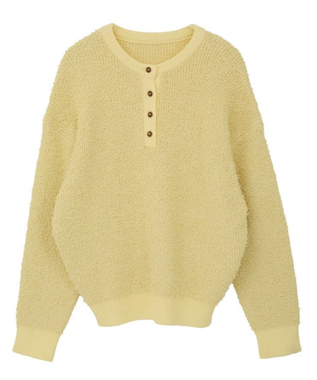 CRAFT STANDARD BOUTIQUE ネップヘンリーネックニットプルオーバー Light Yellow