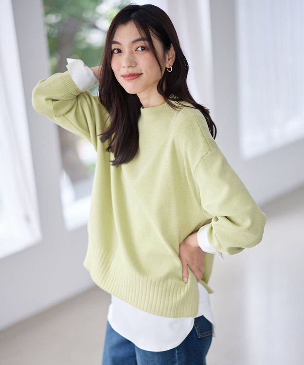 ANY 【新色追加】ハイネックデイリーニット ライム