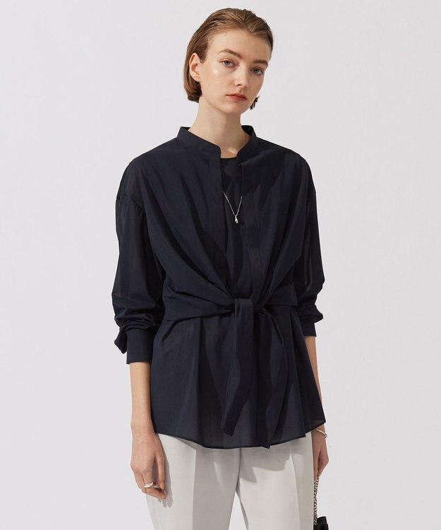 ICB 【洗える・接触冷感・UVケア】３WAYセットブラウス ネイビー系