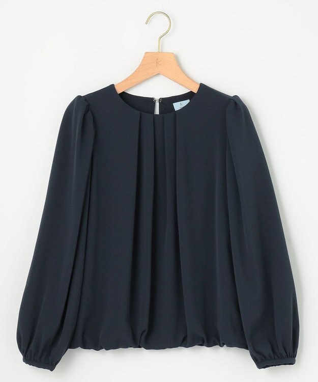 組曲 L 【WEB限定】ジョーゼットシフォン パフスリーブブラウス ネイビー系