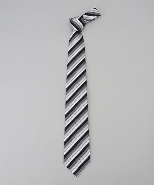 GOTAIRIKU 【WEAR BLACK】フォーマル用_ストライプ ネクタイ ブラック系1