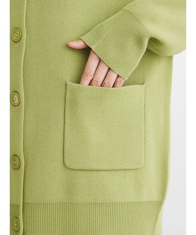 Green Parks ミドル丈モックネックカーディガン Green
