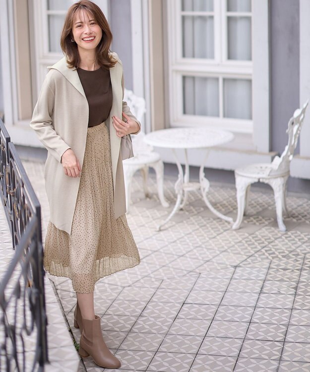 ANY SIS 【2SET】トップス×プリーツスカート セット モカピンク