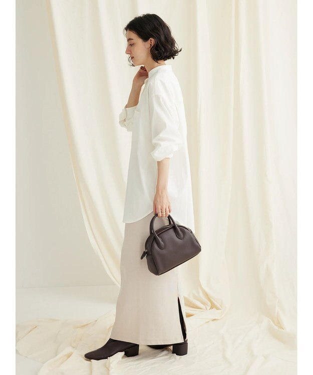 CRAFT STANDARD BOUTIQUE レーヨンデシンバンドカラーシャツ Off White