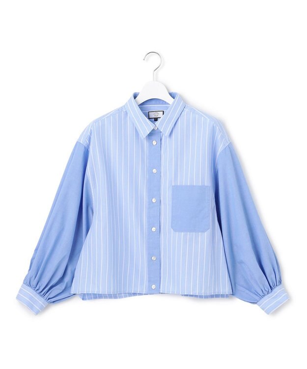 J.PRESS YORK STREET 【WOMEN】タイプライター ショートブラウス サックスブルー系1