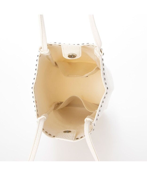 UNBILLION カシュカシュ cachecache / スタッズ付き縦型トートバッグ ホワイト