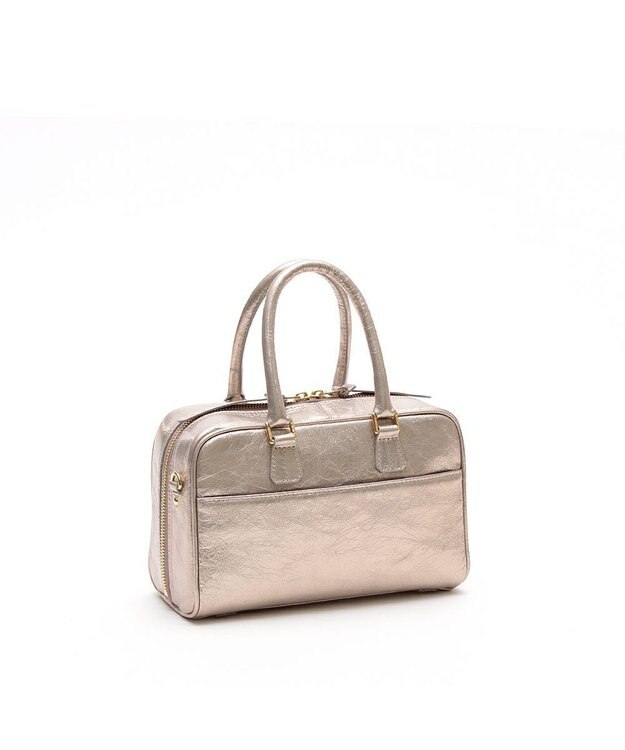 A.D.M.J. 【牛革】イタリアンレザークラックメタル2WAYボストンM プラチナ