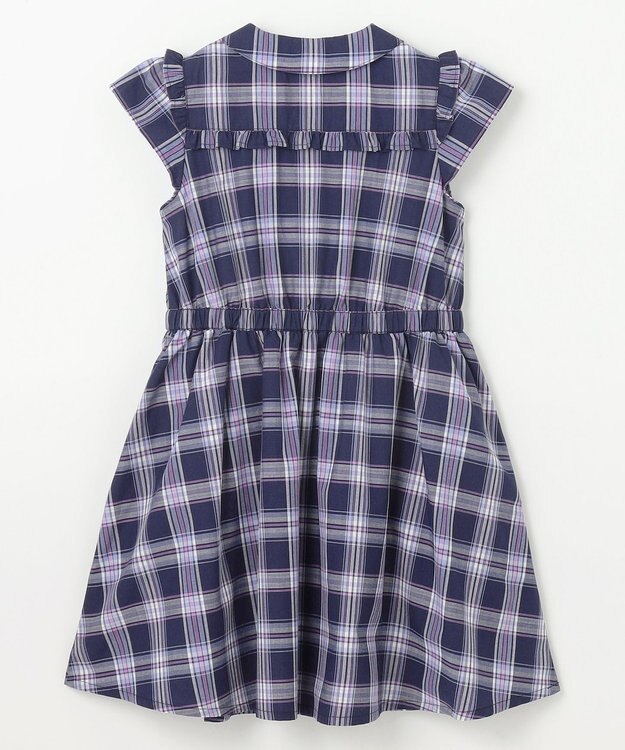 組曲 KIDS 【110-140㎝】プランタンチェック ワンピース ネイビー