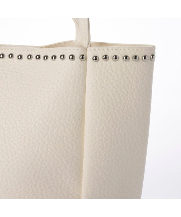 UNBILLION カシュカシュ cachecache / スタッズ付き縦型トートバッグ ホワイト