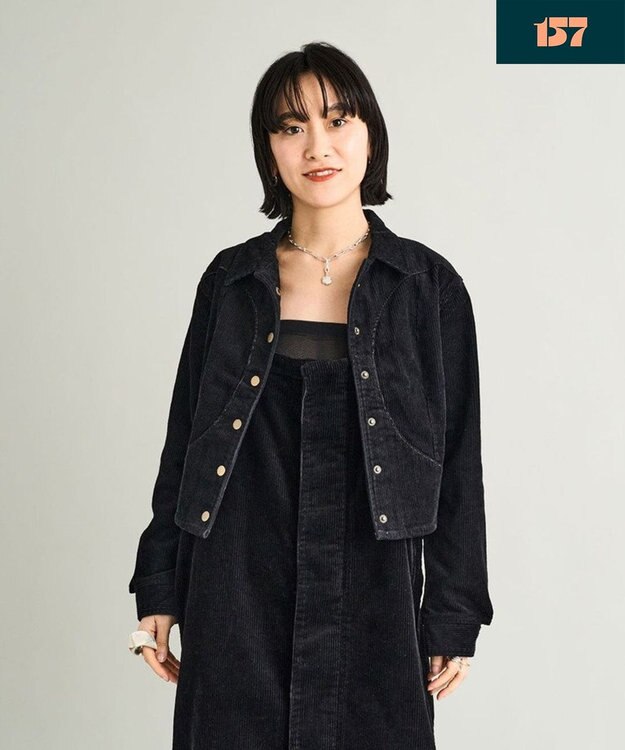 woadblue 【157】CIRCLE SNAP JACKET サークルスナップジャケット BLACK