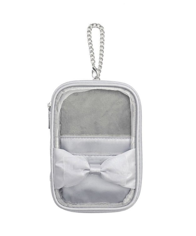 WEGO 【痛バ＆推し活グッズ】ダブルリボンサテンアクスタポーチ シルバー