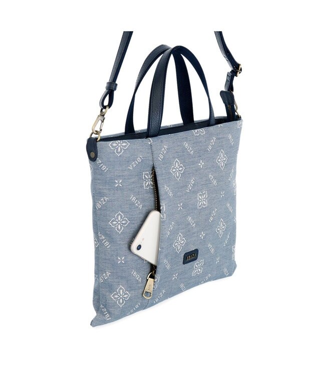 IBIZA アスール　ロゴデニム　2WAYバッグ 水色