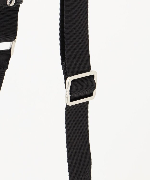 Y'SACCS リサイクルナイロン×カウレザー ラップポシェット ブラック