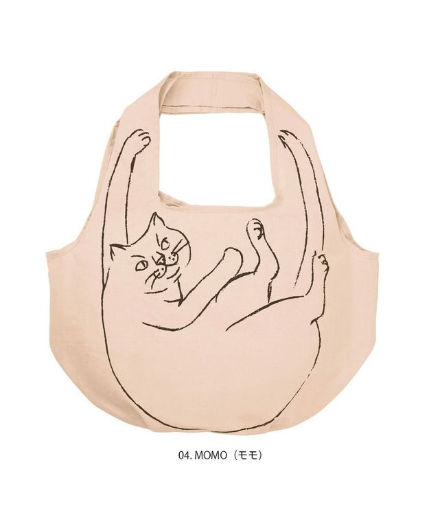 ROOTOTE 1188【折り畳み可能】EU.ラウンド.ブラサガリネコ-A 04：モモ