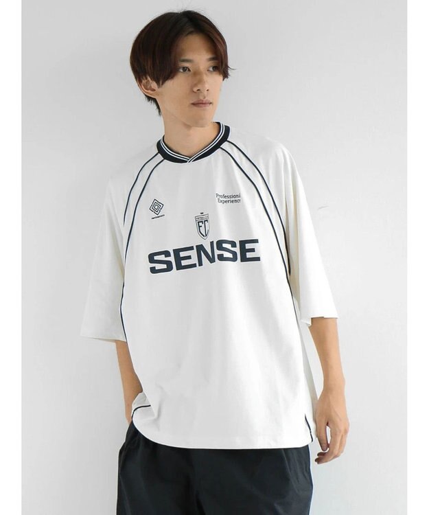 CRAFT STANDARD BOUTIQUE 接触冷感/UVカット/イージーケア/ストレッチ/ゲームシャツ-B Off White