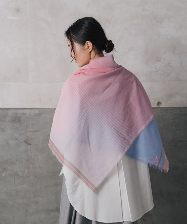 POLS 播州織 極細コットンストール ピンク