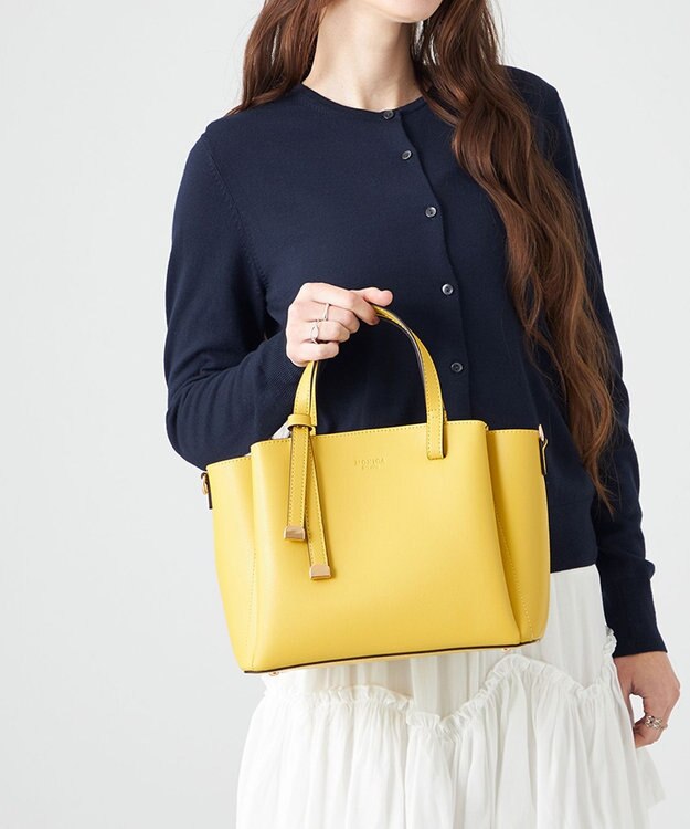 LA BAGAGERIE 【MONICA】ボウタイリボンハンドバッグ イエロー【WEB限定カラー】