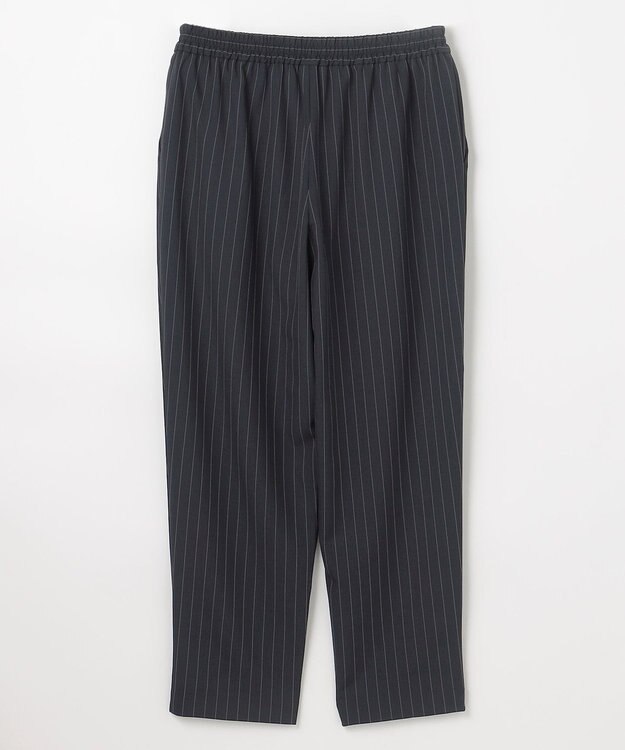 ANY 【6サイズ展開/ウエストゴム】イージーテーパードパンツ ネイビーストライプ