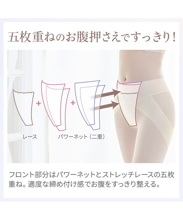 BRADELIS New York 【BRADELIS NewYork peace】　細く見えるガードル23 ミルクベージュ