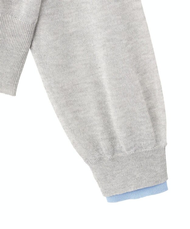 AMERICAN HOLIC シアー配色ニットカーディガン Light Gray