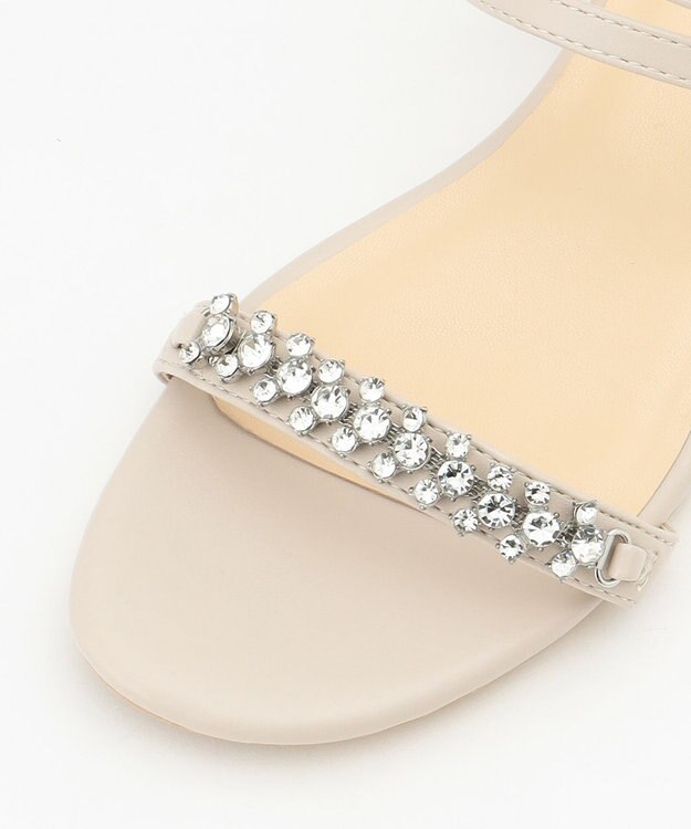 ANY SIS 【23.5~24.0cm】ジュエル調2WAYフラット サンダル ライトベージュ