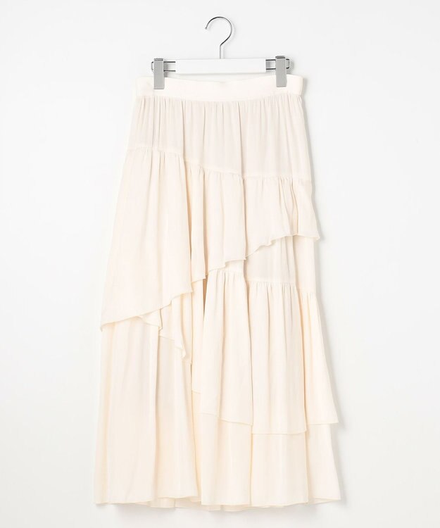 Feroux アシンメトリーティアード スカート アイボリー系