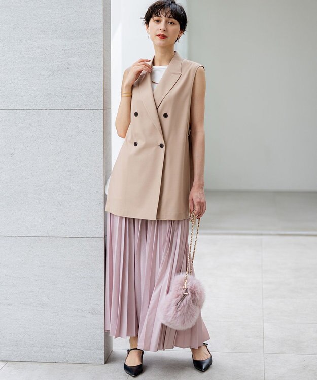 23区 【見上愛さん着用】フェイクファー チャーム バッグ ピンク系