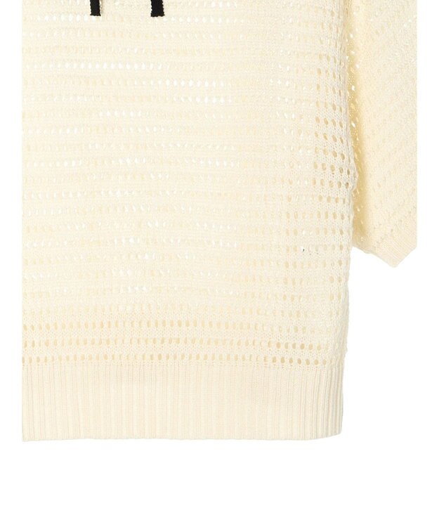 Green Parks クロシェ風セーラーカラーニット Off White